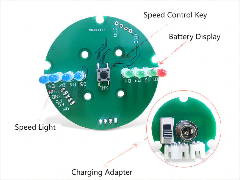 تصميم وتصنيع الـ PCB لـ Brushless Motor Fascia Gun يدعم تنظيم السرعة بأربعة مراحل