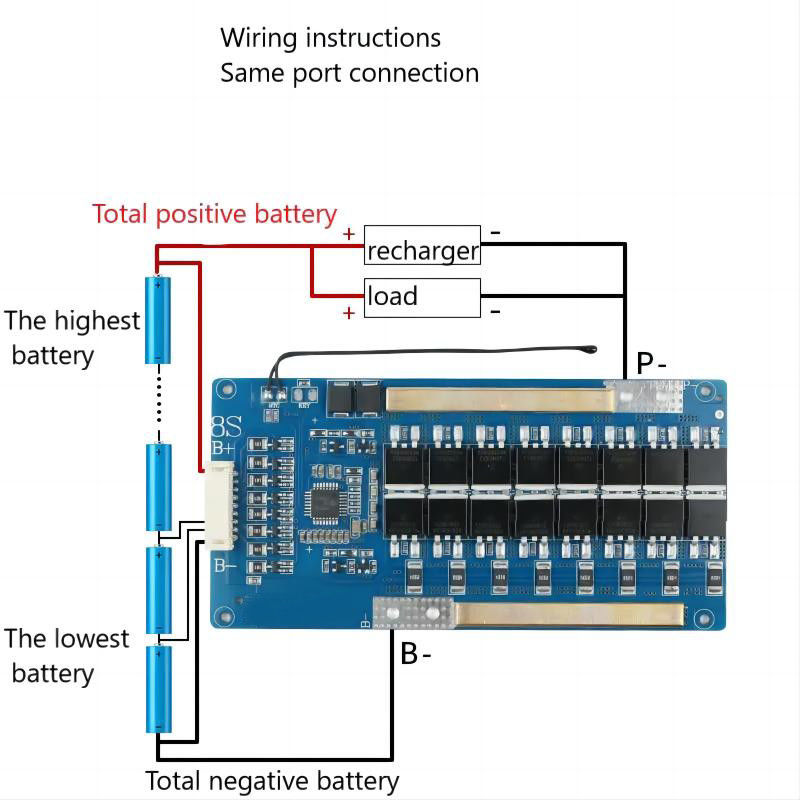 8 سلسلة ليتيم الحديد الفوسفات بطارية حماية لوحة 24V 40A 50A 60A تصنيع PCB عبر الإنترنت